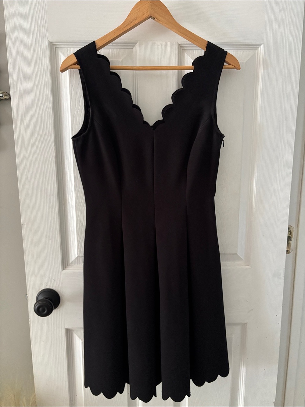 Banana Republic Black Scallop-Edge Sleeveless Dress